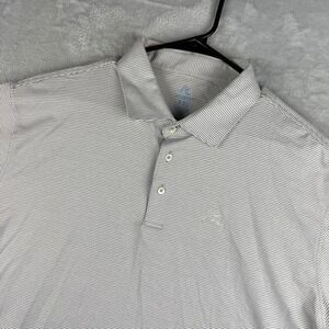 Rhoback Polo Shirt Mens XXL Gray Striped Performance Tech Stretch Golf Wicking